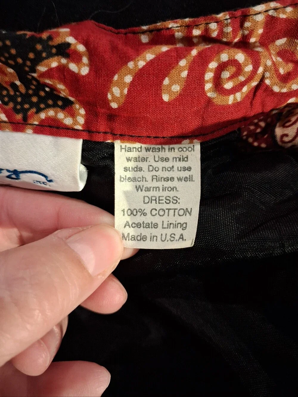 Catherine Ogust Size 6 Vintage 80s Cotton Dress W/pockets - Picture 6 of 6